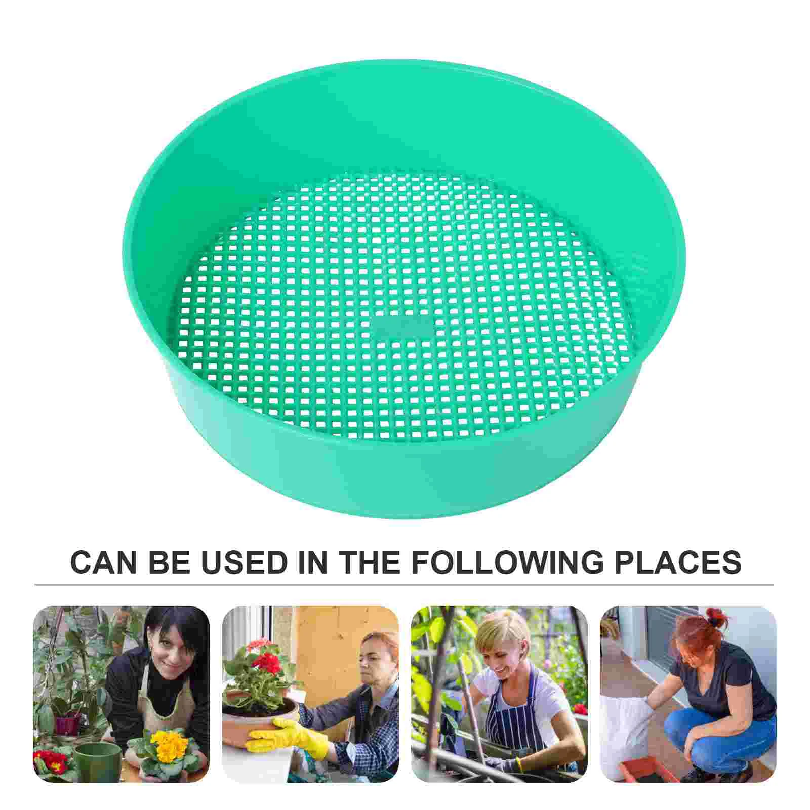 1 PCS Garden Sieve Plastic Mesh Compost Soil Stone Riddle Mini Gardening Tool Lightweight Easy Handle Tool Perfect for Balcony