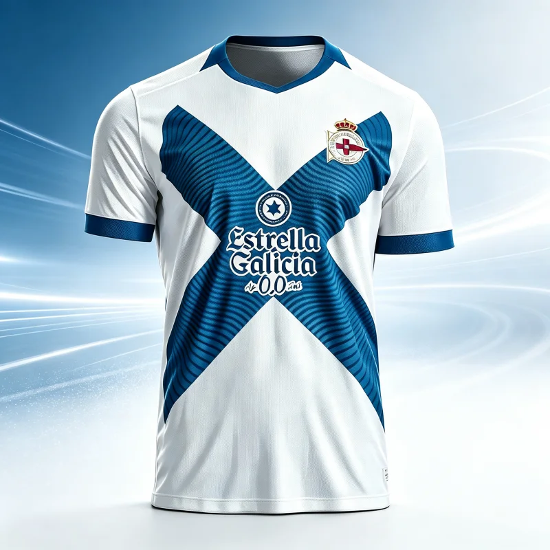 26-27 Spanisches Deportivo La Coruña Fußballtrikot, bedruckt, schnelltrocknend, Sportliches Herren-Kurzarm-T-Shirt, Familien-Matching-T-Shirts – Detail 1