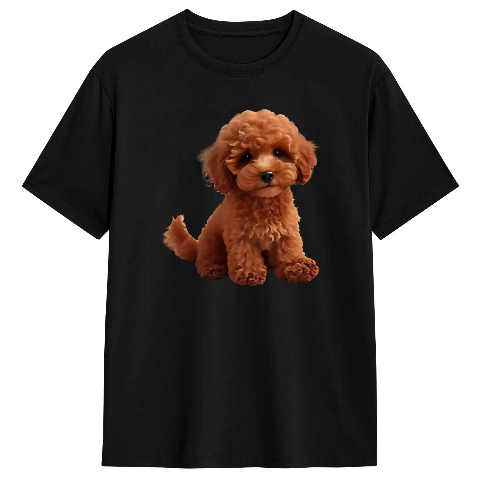 Men's Poodle Toy Love Red Brown Cream Orange T Shirt  Pure Cotton Clothing Vintage Short Sleeve O Neck Tee Shirt 4XL 5XL T-Shirt