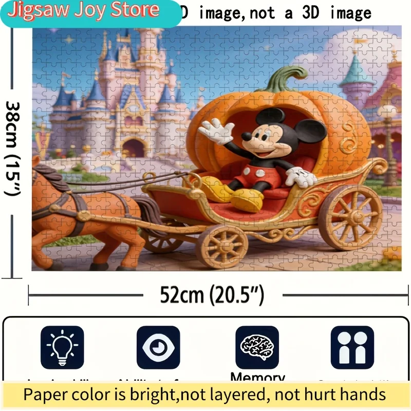 Decoração para Casa Disney com Impressão de Stitch e Mickey |   Quebra-Cabeça 2D Plano, Ideal para Desafios de Quebra-Cabeça para Adultos, Perfeito para o Lar