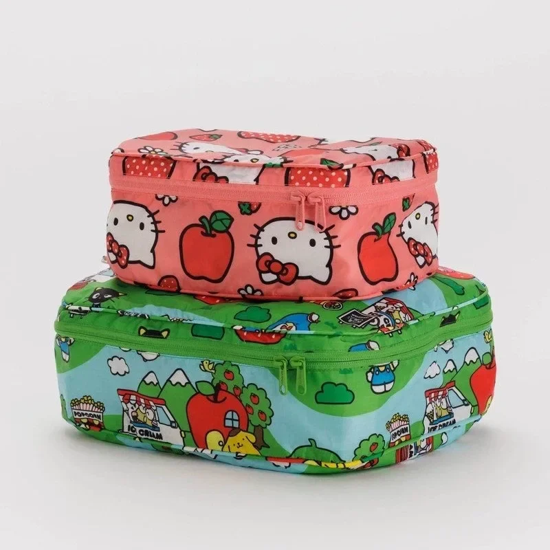

2pcs Cute Cartoon Kawaii Hellokitty Rabbit Clothes and Shoes Storage Bag Business Travel Portable Packaging Bag Gifts for Girls