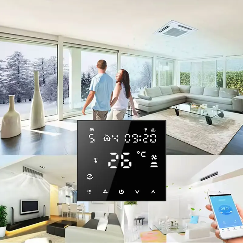 Black HY607 Control Thermostat 5-2 Programmable Wifi Thermostatic Radiator Valve 16A Digital Temperature Controller Water Heater