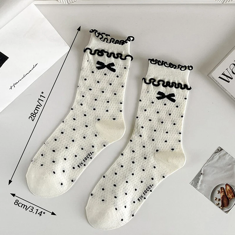 Kave 2024 Frühjahr/Sommer Süße Lolita Ballett Stil Ultradünne Atmungsaktive Socken Für Frauen Spitze Bogen Haufen Socken Großhandel