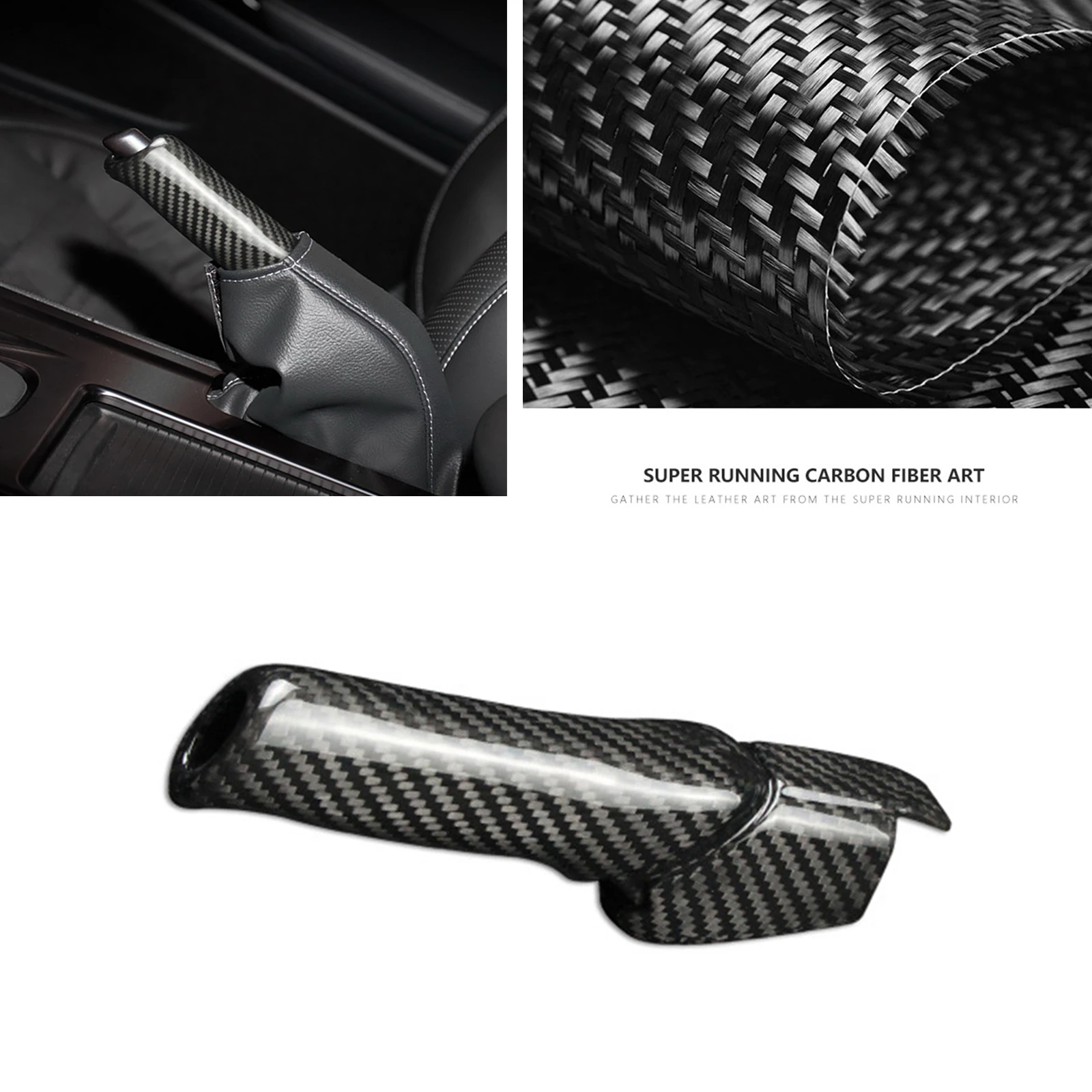 

Handbrake Cover For Nissan GT-R GTR 2008-2021 Black Carbon Fiber Hand Brake Trim Car Interior Gear Knob Shell Grips Housing Case