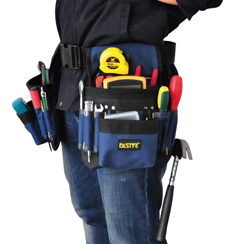 Tool Belt Pouch Work Apron with Adjustable Waist Strap, Tool Holder Organizer for Men&Women,Electrician, Carpenter, Construction