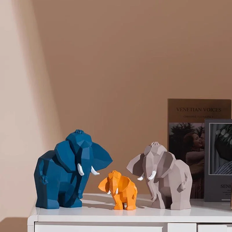 

Nordic Luxury Figurines Modern Simple Living Room Elephant Figurines & Miniatures Crafts Bedroom Bookcase Home Decor Statua FYFM