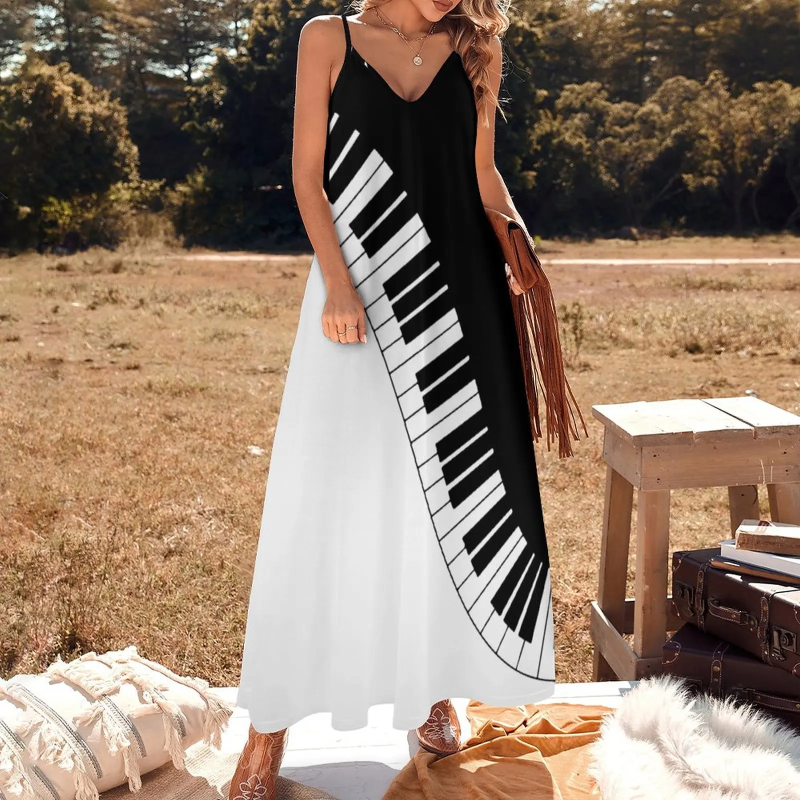 Piano Keyboard Sleeveless Dress summer woman dress 2023 Dresses for wedding party