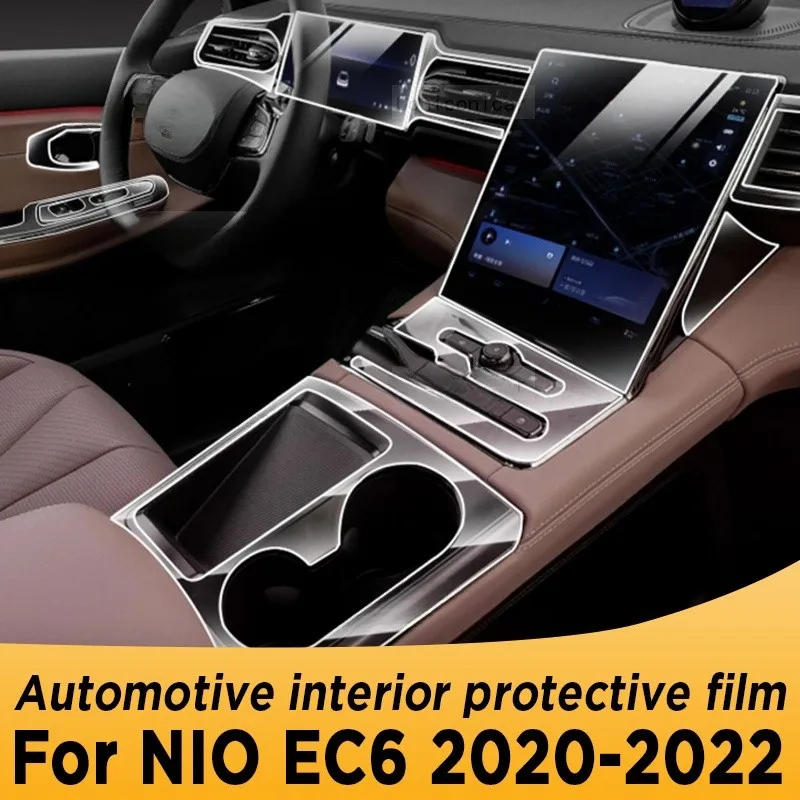 

For NIO EC6 2020 2021 2022 Gearbox Panel Navigation Automotive Interior TPU Protective Film Anti-Scratch Sticker Accessories