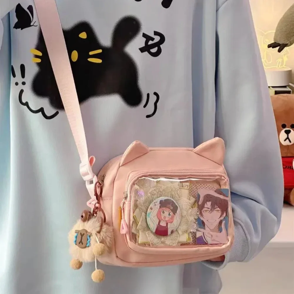 اليابانية Harajuku لطيف الفتيات Y2K شفافة الكرتون Ita حقيبة Ulzzang دمية حقيبة تنوعا حقيبة كروسبودي عادية الهاتف المحمول SUмка #2