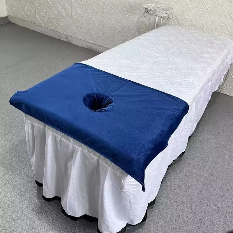 Sábana de media mesa de masaje para SPA, cama de belleza, toalla con agujero para la cara, 50x80cm