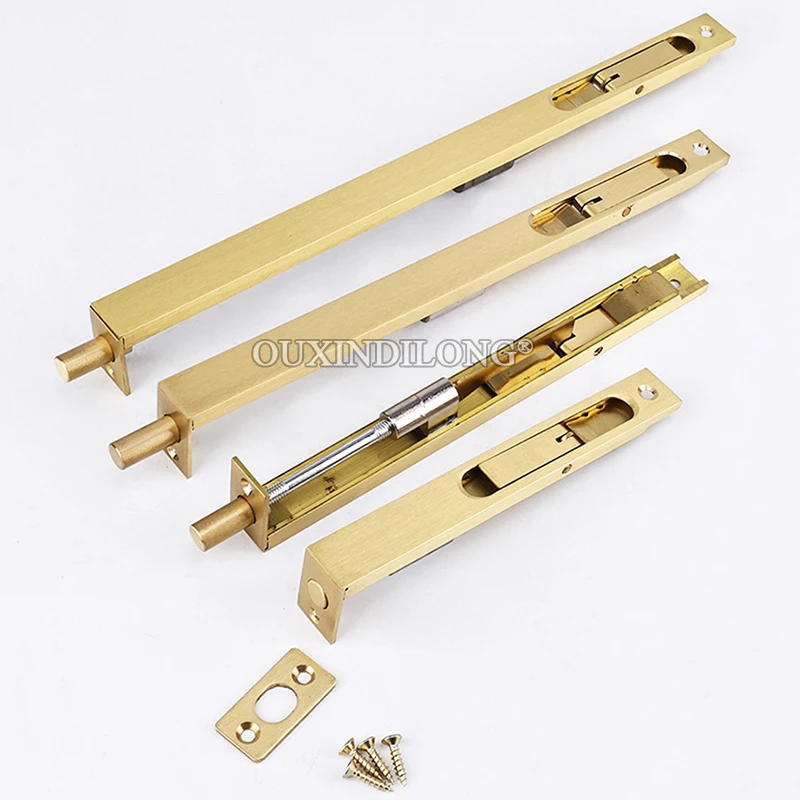 Brand New 2PCS Solid Brass Door Bolts Lever Action Flush Slide Bolt Latch Lock 6'' to 48''