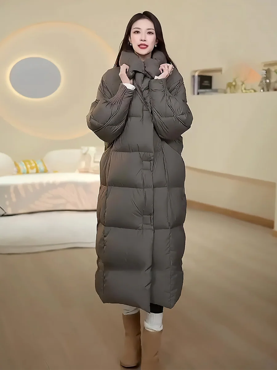 

Новая модная универсальная утепленная куртка-пуховик средней длины для женщин, трендовая модель 2025 года