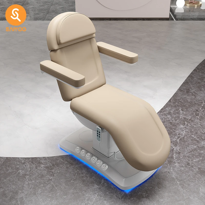 

Luxury 3-Motor Electric Facial Spa Bed Massage Table with Adjustable Height