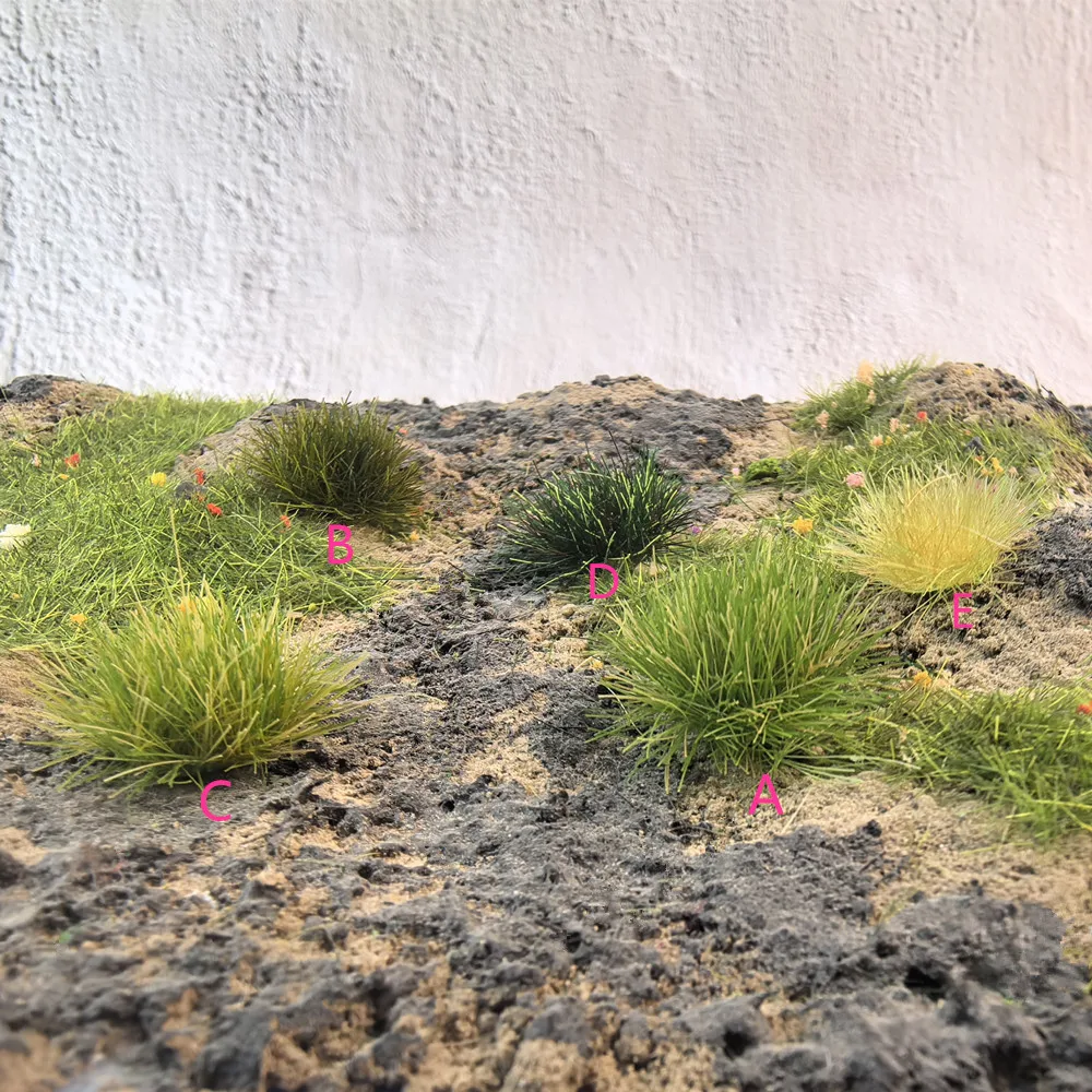 20 قطعة/صندوق ارتفاع 9 مللي متر مجموعة العشب الثابت لتقوم بها بنفسك نموذج طاولة الرمل ذات المناظر الطبيعية الصغيرة مع دعم لاصق المواد اليدوية عشب صغير #3