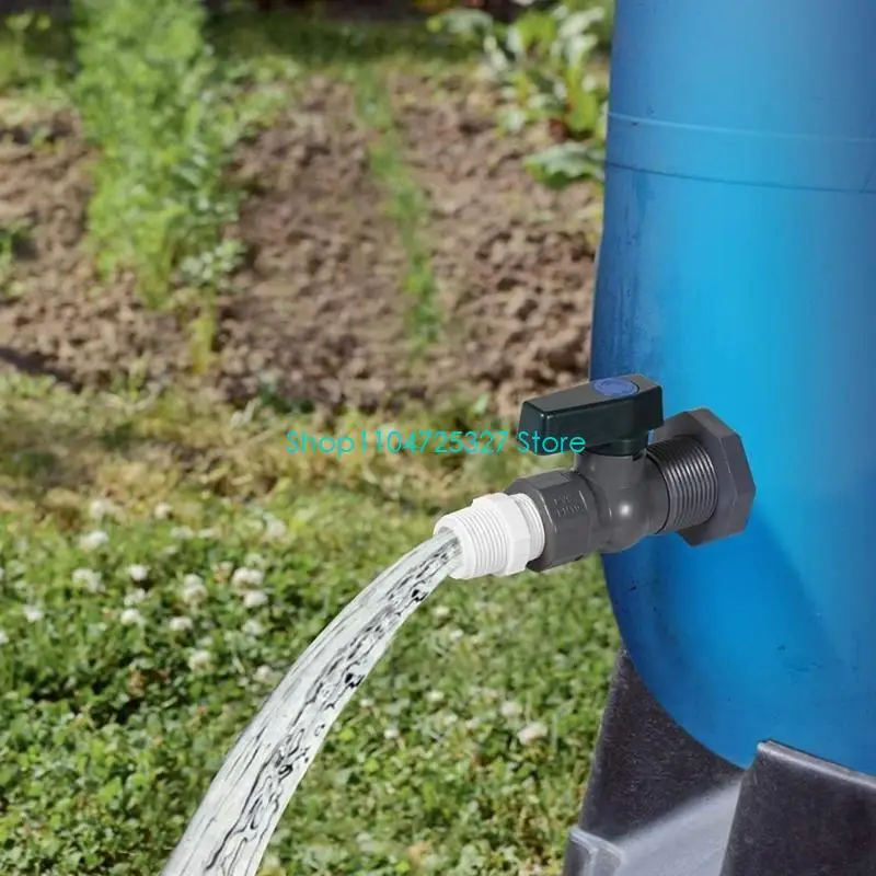 Accesorios para sistema recolección agua lluvia D8KF, juego adaptadores válvulas PVC para barriles, grifo,