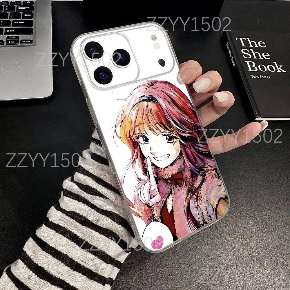 حافظة هاتف K-Kaoruko Waguri لهاتف iPhone 17,16,15,14,13,12,11 Pro,Max,Plus,X,XS,XR,SE4,E Mini شفافة ناعمة