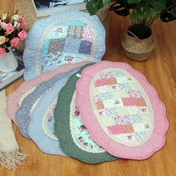 Non-Slip Floor Mat for Living Room Doormat Room Mat Area Rugs Welcome Flower Patchwork Cotton Carpet Soft Quilting Home Decor