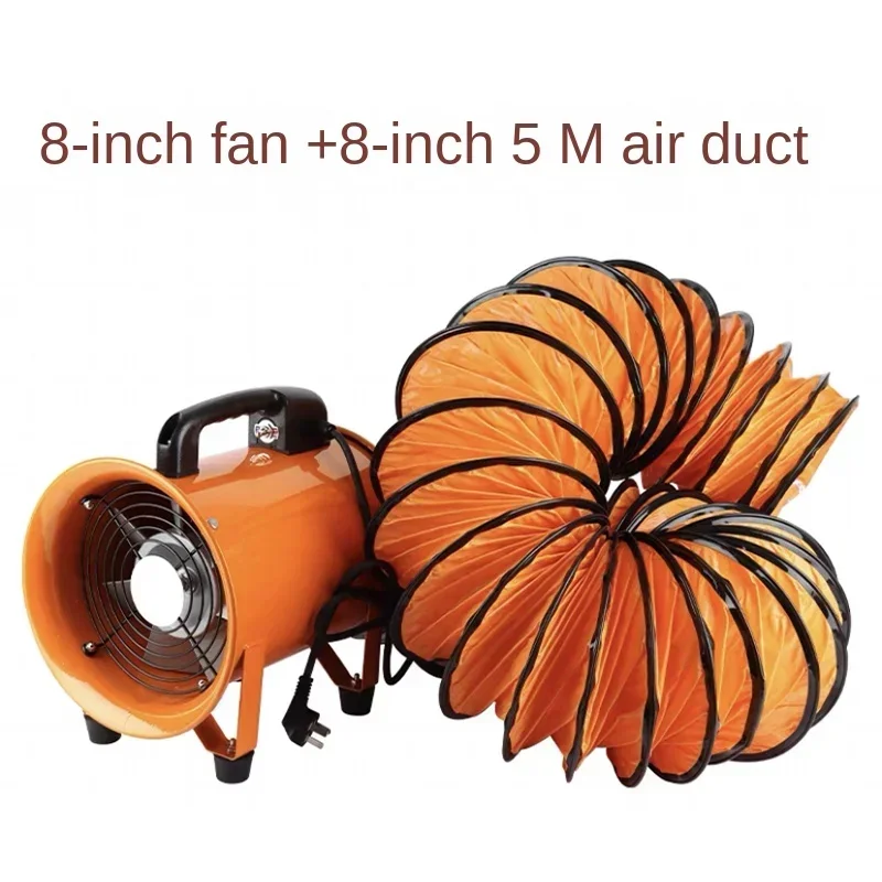 180W Industrial Exhaust Fan Ventilation Fan Ventilator Extractor Blower with 5m PVC Ducting Hose for Warehouse Factory Kitchen