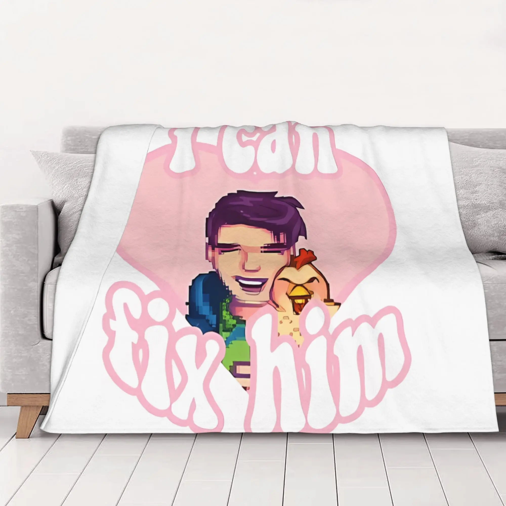 1PC home Cutecore I Can Fix Shane Stardew Valley Blanket Super Cosy Plush Home Living Room Sofa halloween