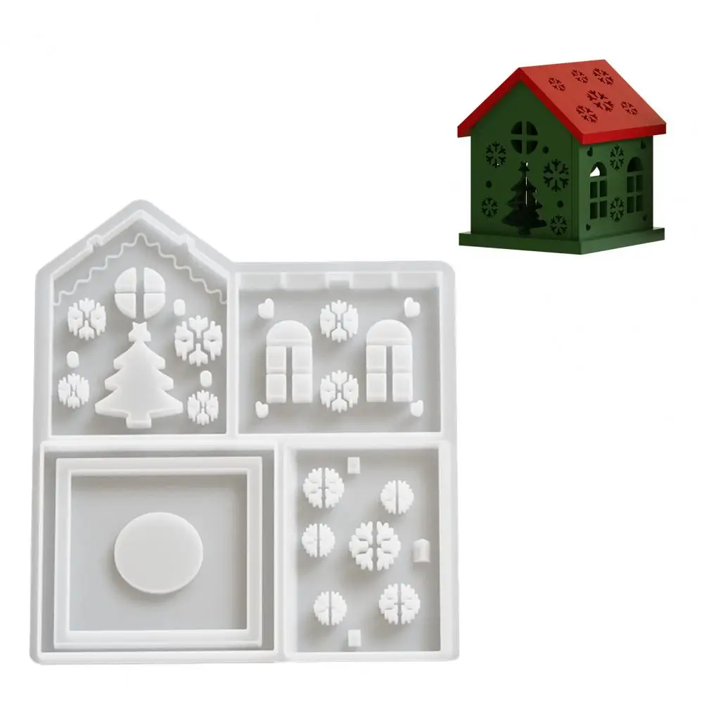 House Silicone Mold for Candle Making Decorative Plaster House Mold for Hobbyists Christmas Gingerbread House for Easy-release