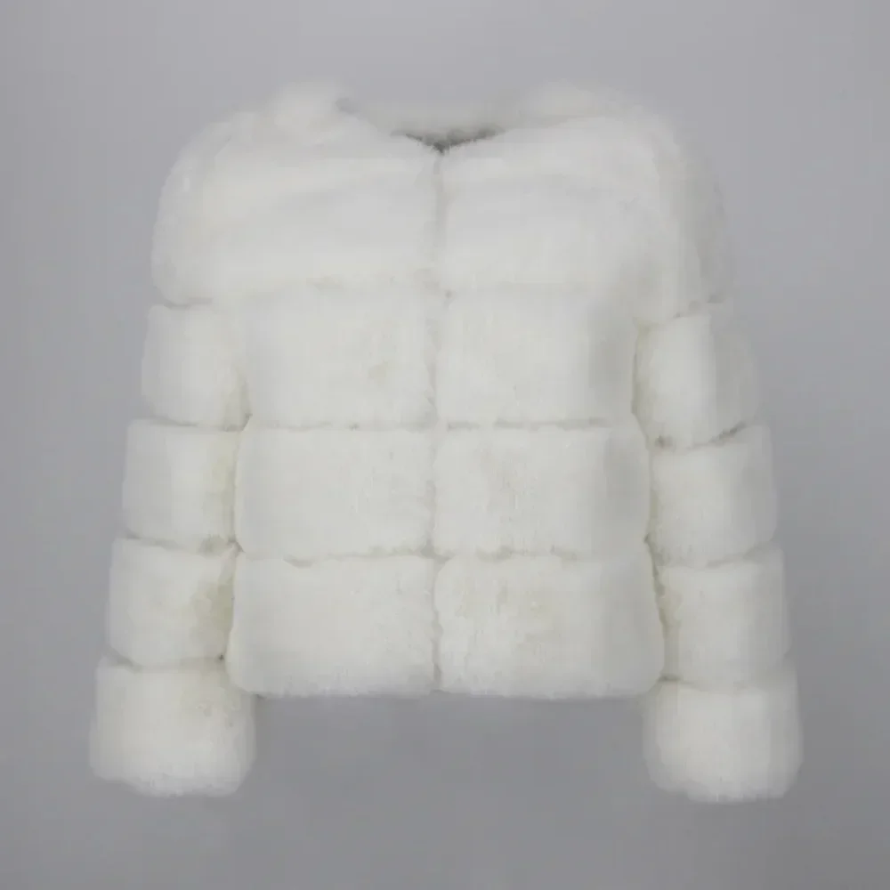 

2024 New Jacket Women Faux Fur Coat Luxury Brand Winter Elegant Thick Warm Outerwear Streetwear Fake Fox Rabbit Fur Fashion
