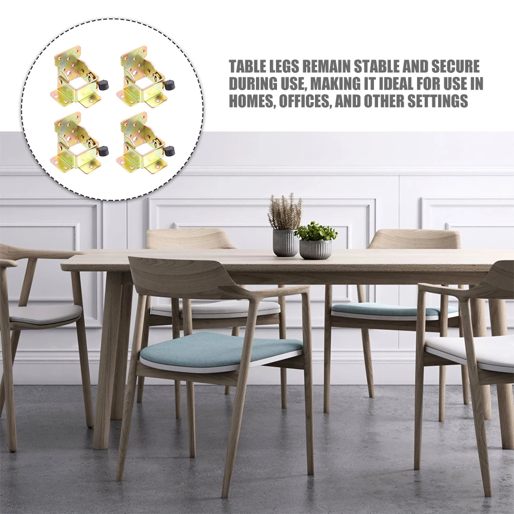 

2pcs Folding Table Legs Hinges 90 Degree Durable Iron Material Hardware Accessories For Furniture Tea Table