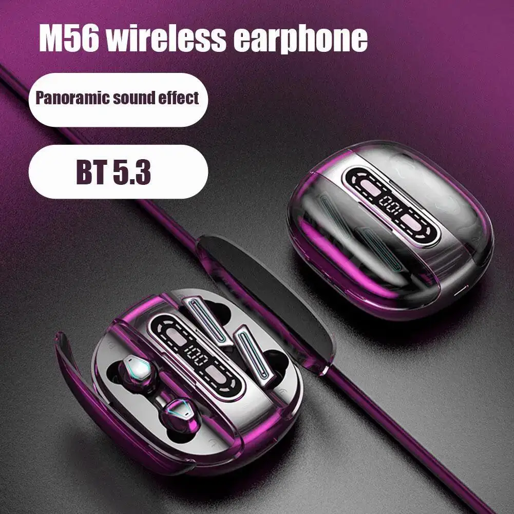 

New M56 TWS Bluetooth Headphones 2000mAh Charging Box Couple Wireless Earphones Sports Waterproof Four Earbuds Headsets PK M21