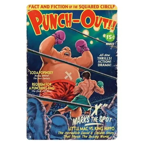Punch Out Retro Video Game Metal Poster - 20x30cm (8x12 inch) sign