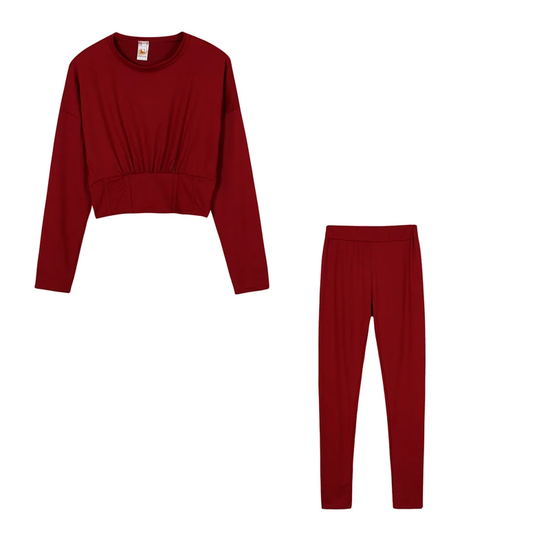 2023 neue AutumnWomen's Reine Farbe Sport Taille Anzug Mode Lässig Zwei-stück Set – Detail 28