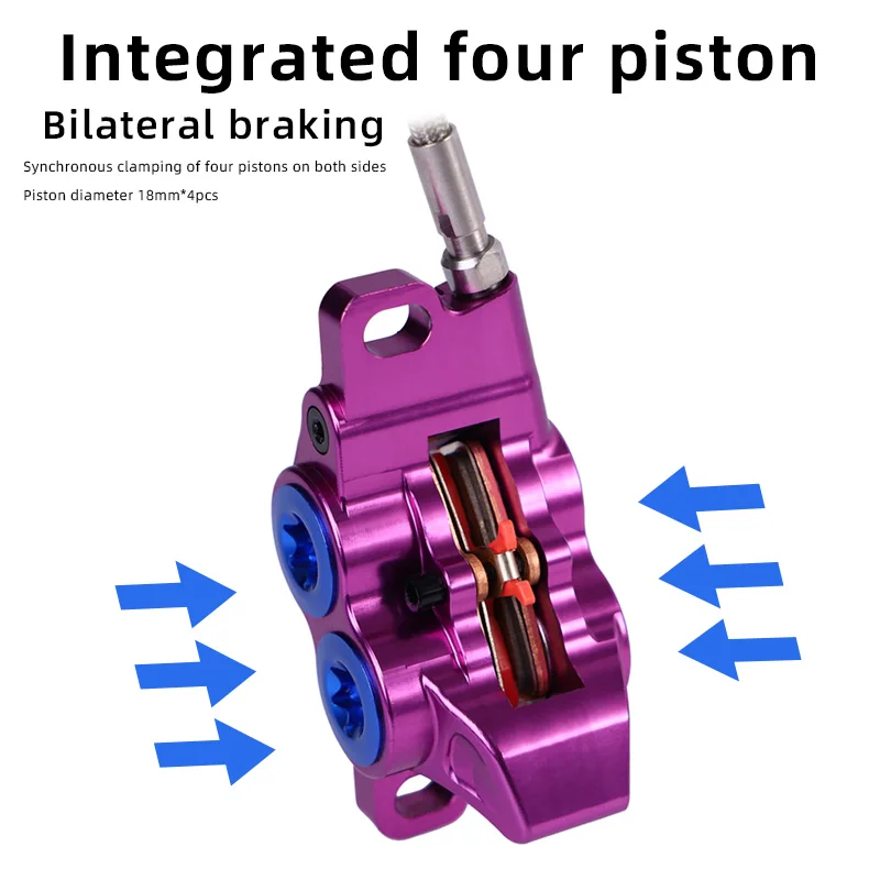 مصنع منتج جديد تصنيع HD680-4M لون دراجة الصحن الهيدروليكي الفرامل MTB كبير 4 بيستونز الصحن الهيدروليكي الفرامل