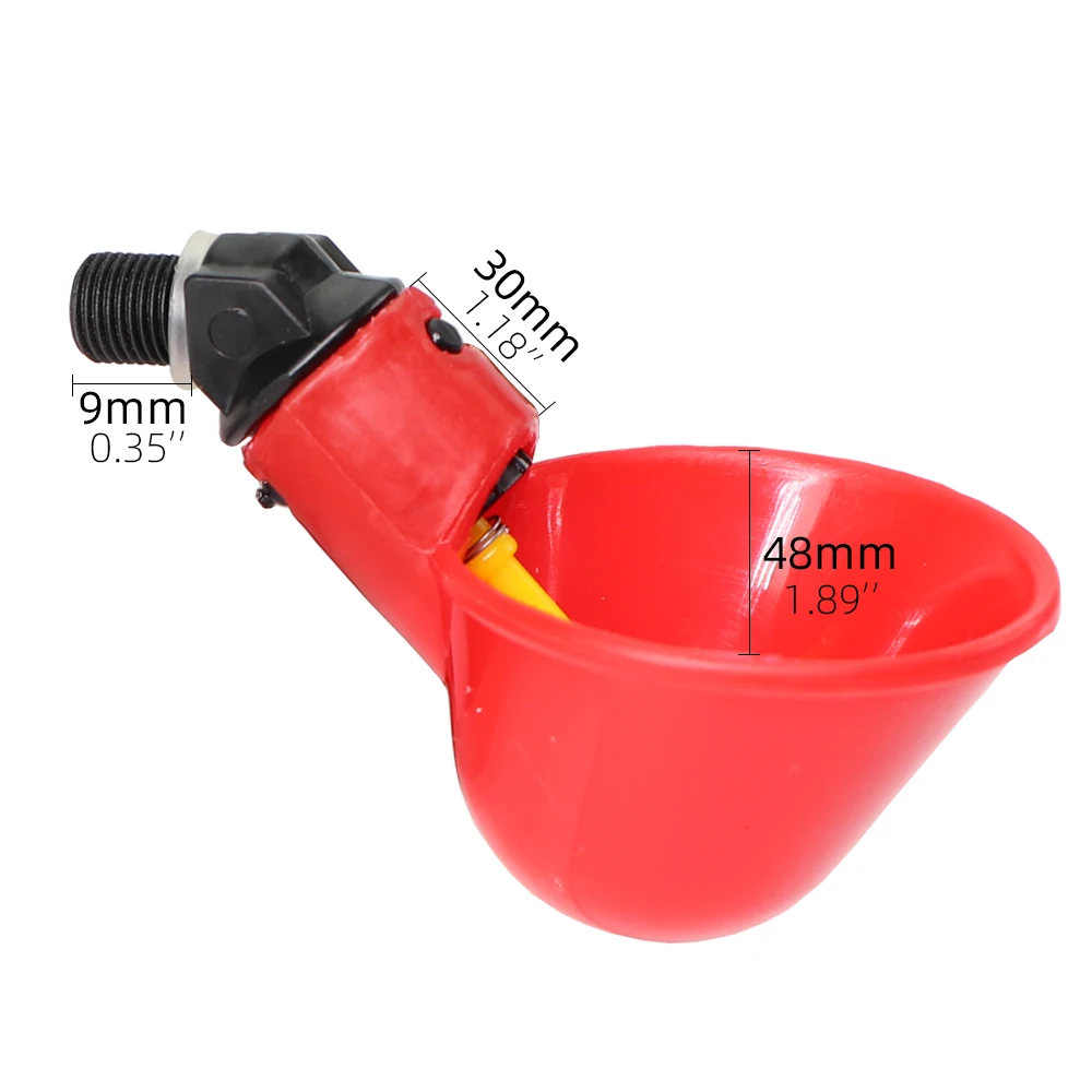 Farm Automatic Quail Drinker Plastic Chicken Waterer Bowl Straight Pipe with Yellow Nipple Hanging Water Cup Poultry Coop Feeder