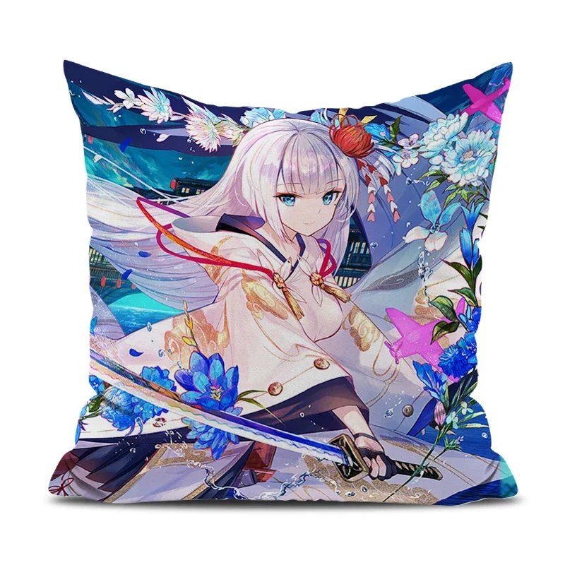 غطاء وسادة كاواي من Azur Lane ، غطاء وسادة مخصص ، غطاء وسادة أنيمي ، وسائد أريكة ، 45x45 سم