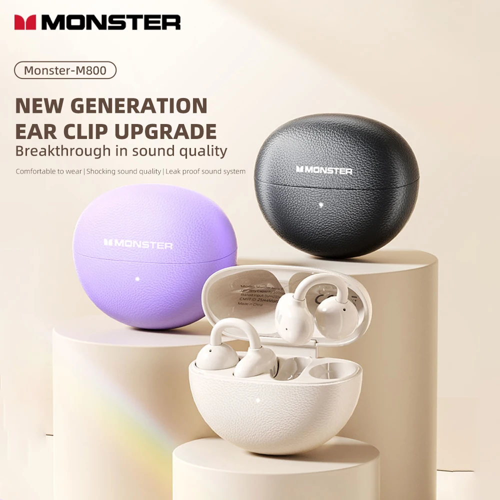 Monster AIRSTAR M800 سماعة لاسلكية تعمل بالبلوتوث سماعات أذن HD المكالمات إلغاء الضوضاء سماعات الموسيقى في الهواء الطلق سماعات رياضية لشاومي