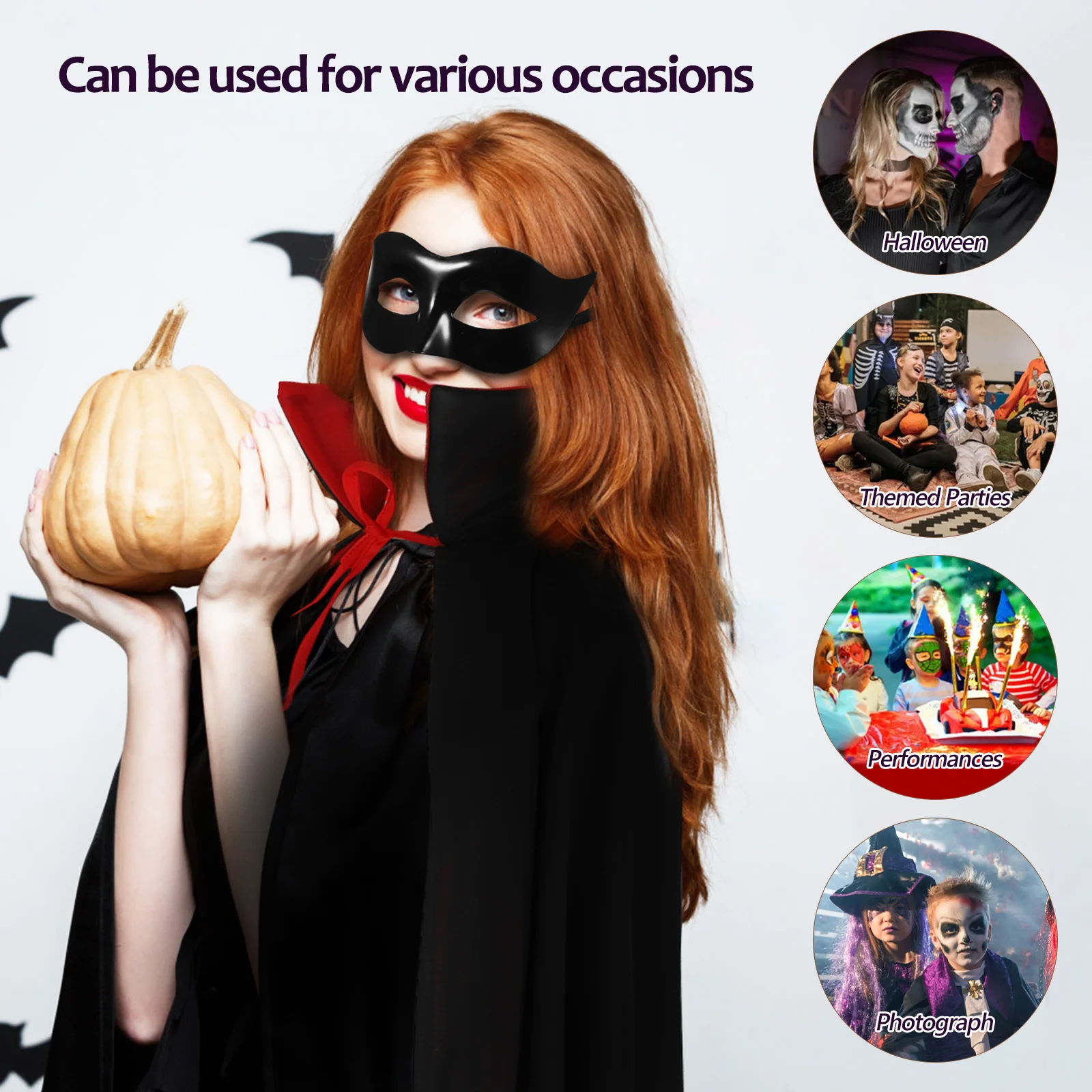 

1Set Half Face Mask Cloak Halloween Cosplay Costume Party Prop Masquerade Decoration Halloween Supplies Adults Cloak