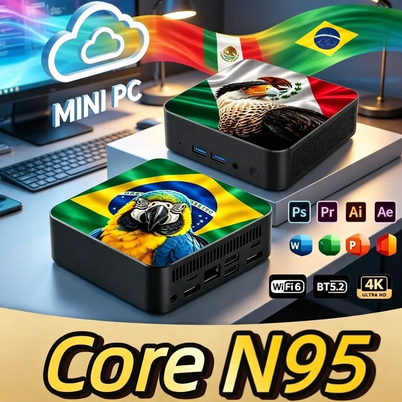 2026 New Mexico Brasilien Flagge Hochleistungs-Mini-Desktop Core N95 16GB …