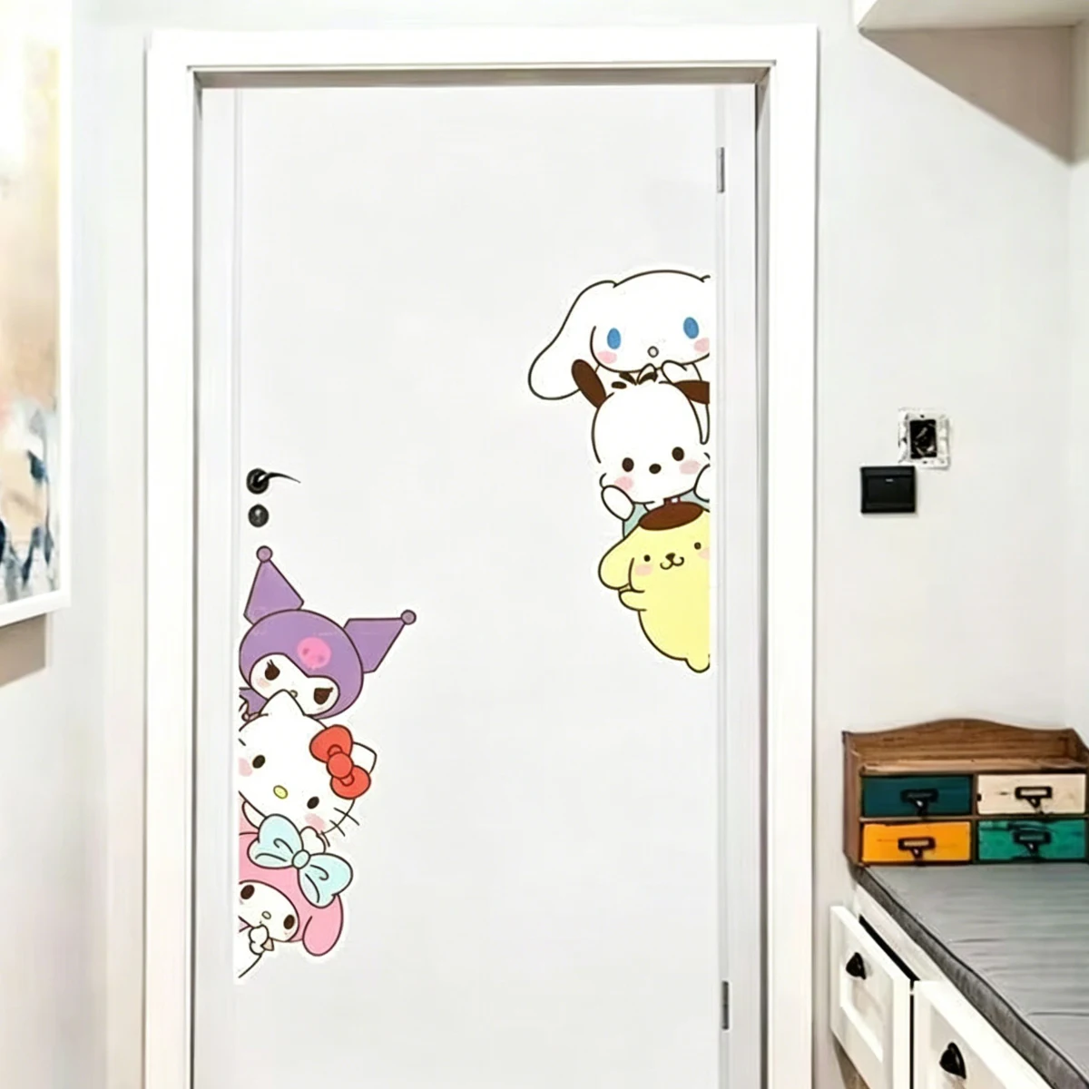 Cute Sanrio Cartoon Waterproof Stickers Removable PVC Decal for Glass Door Window Bathroom Car Wall Decor.