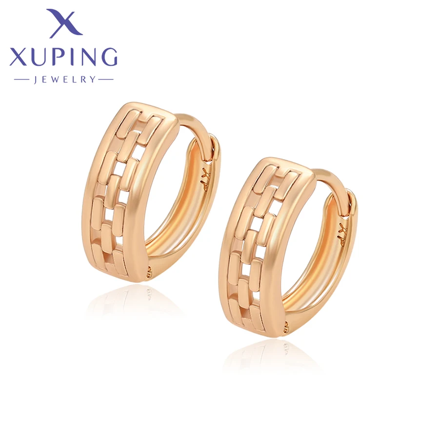 Ювелирные изделия Xuping, модное Новое поступление, продвижение, простые серьги-кольца из медного сплава золотого цвета для женщин и девочек, подарок на вечеринку X000912781