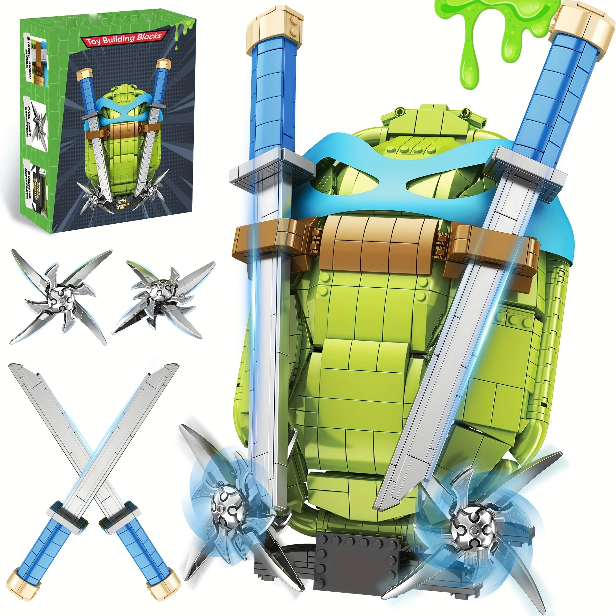 

1266pcs Turtle Shell Building Blocks Set Construction Model Building Blocks Turtle Toys Suitable For Kid Adults Birthday Gift