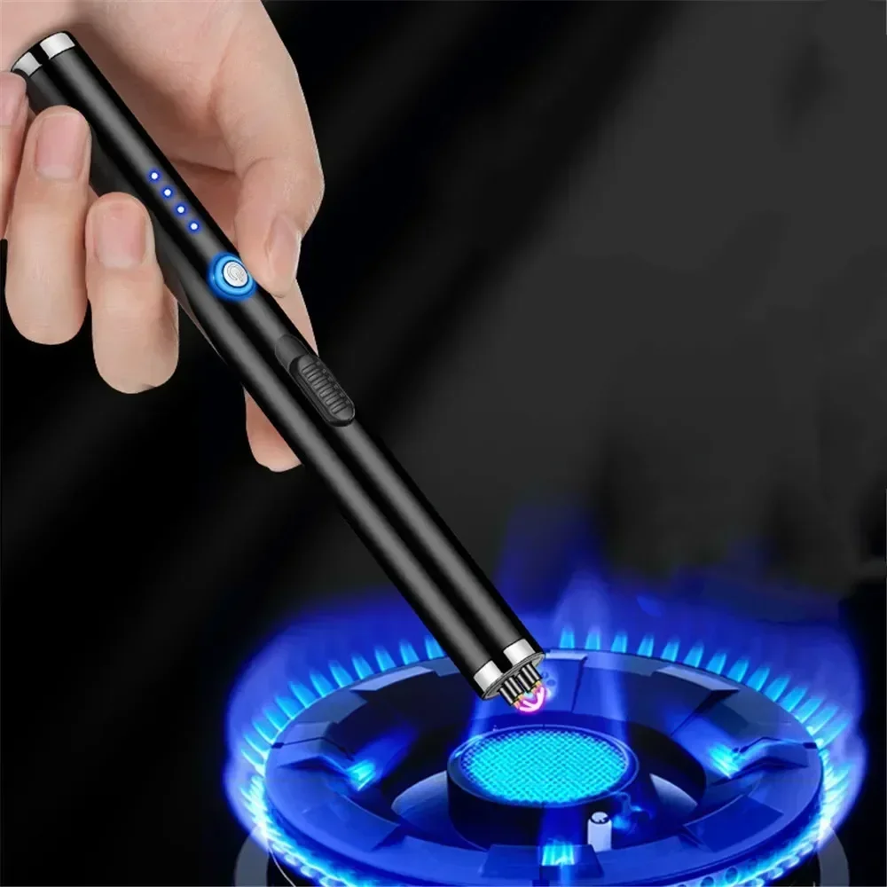 Portable Plasma Pulse Igniter Gas Stove Candle BBQ Cooking Kitchen Arc Lighter, Windproof USB Rechargeable Smoking Accessories