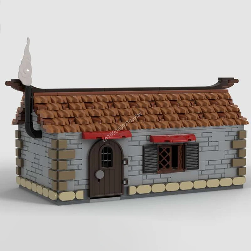 940pcs Moc Red Faction Medieval Cottage Modular Castle Architecture Building Blocks Kids Assembly Educational Bricks Toys Gifts