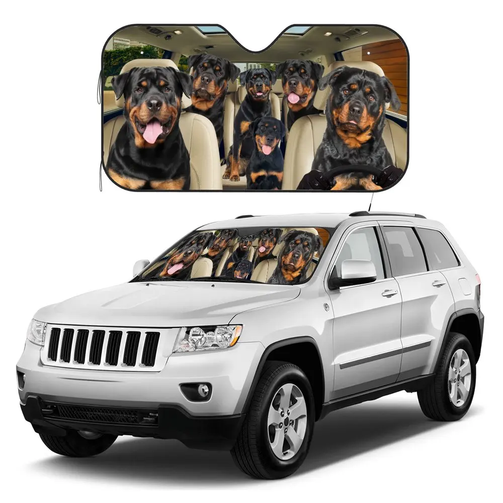 Rottweiler Parabrisas delantero interior del coche para conducción de perros, parasol Maine Coon Cat para camión SUV, bloquea el protector de rayos UV