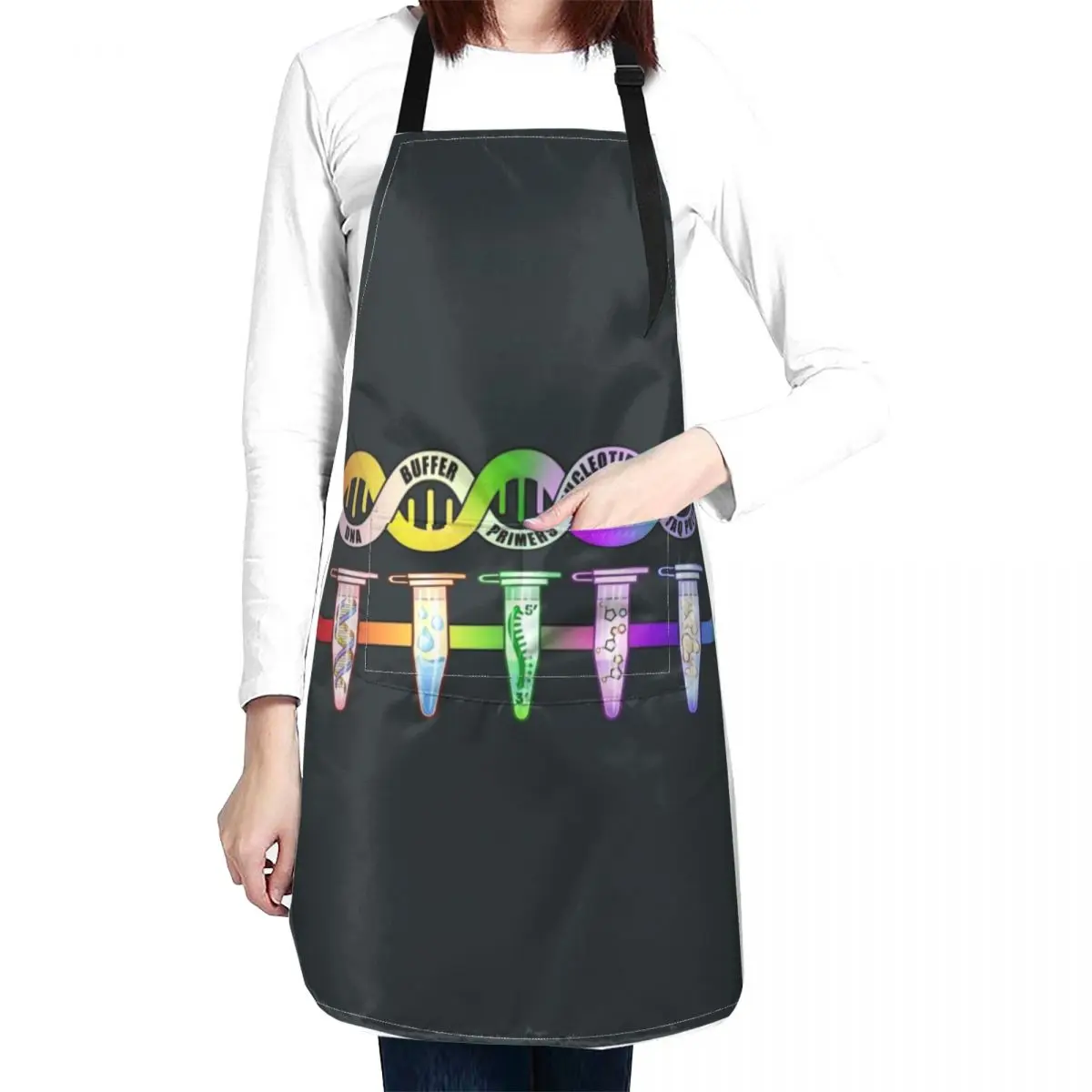 PCR Polymerase Chain Reaction Process Steps Components Pipette Tubes Biology Science Apron Custom Chef Uniform Apron