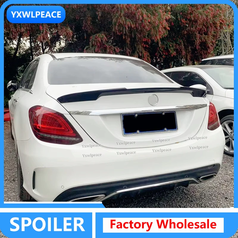 

For Mercedes-Benz W205 C-class Spoiler C180 C200 C260 2015-2019 Spoiler ABS Material Primer Color Rear Trunk Lip Wings