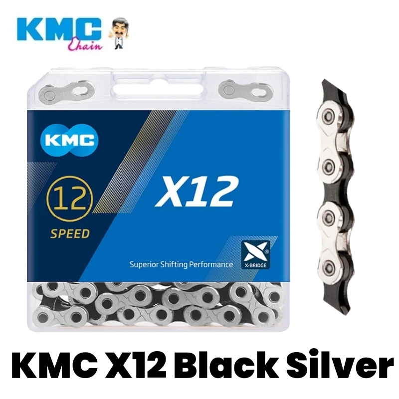 KMC X12-cadena para bicicleta de montaña, accesorio Original de plata, negro, dorado, Aurora, 126 eslabones, 12v, piezas para Shimano SRAM