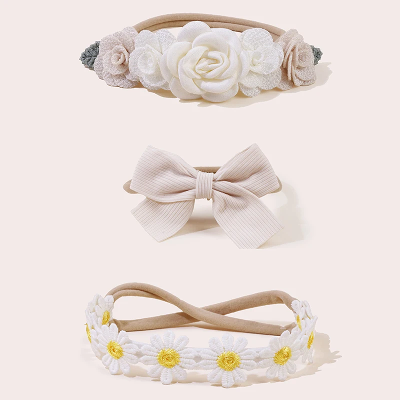 3PCS Baby Girl Headwear fashionable seasonal baby flower bow decorations with headbands for decoration