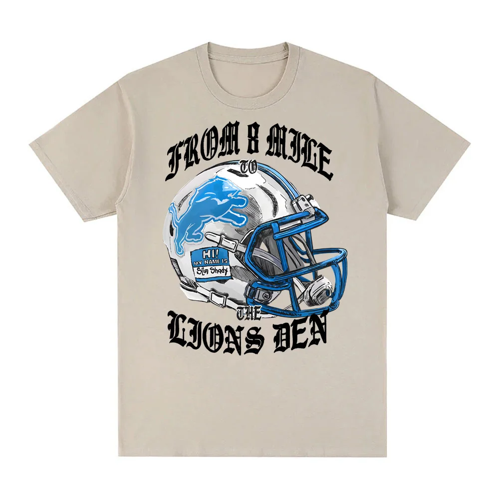 ايمينيم X الأسد خوذة تي شيرت مغني الراب الأمريكي ايمينيم نفس الموقع الرسمي تي شيرت 100% قطن رقبة مستديرة تي شيرت عالي الجودة #2