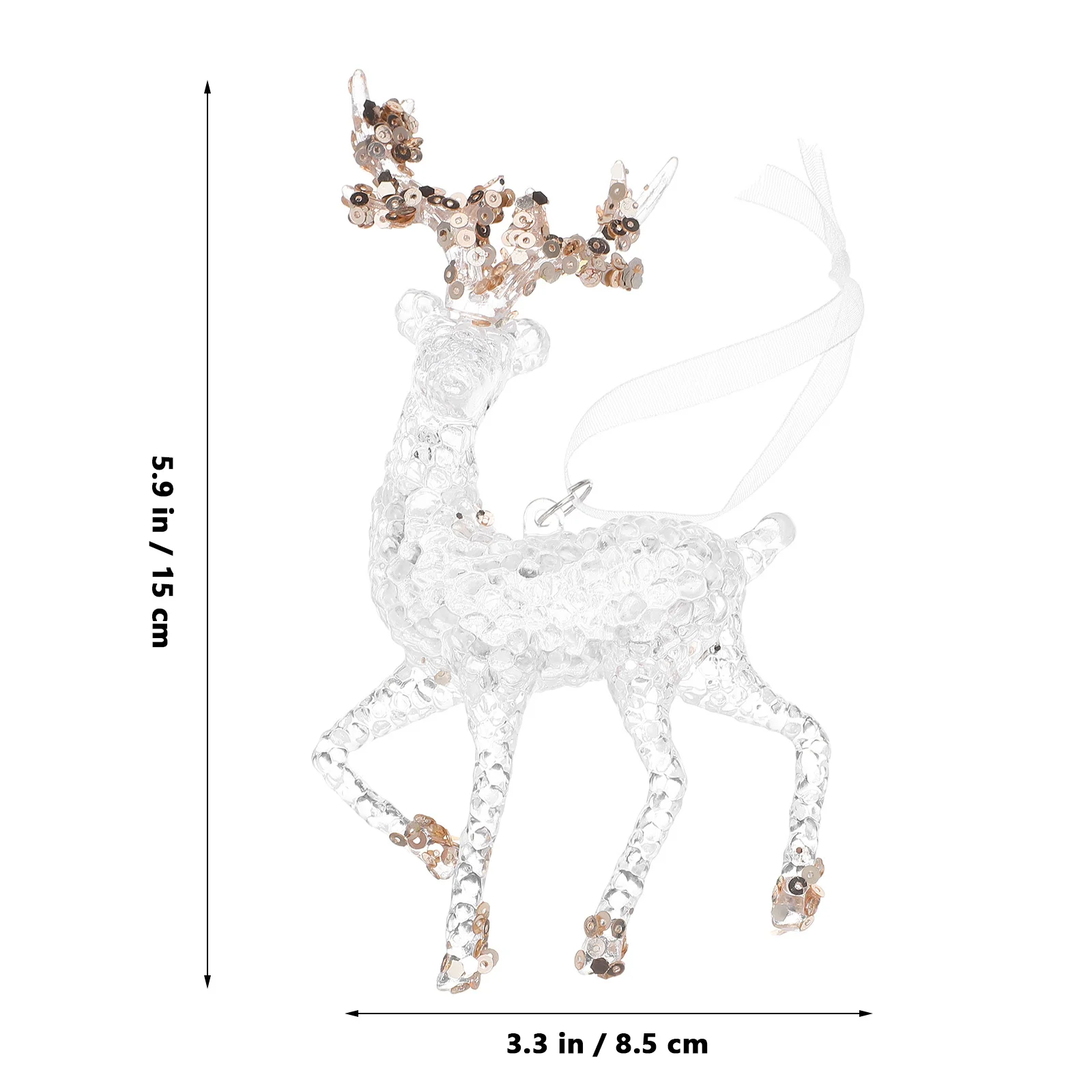 5 قطع من زينة عيد الميلاد على شكل ندفة الثلج من الأكريليك الشفاف، زينة معلقة أنيقة لمشهد شجرة حفلة عطلة الشتاء #5