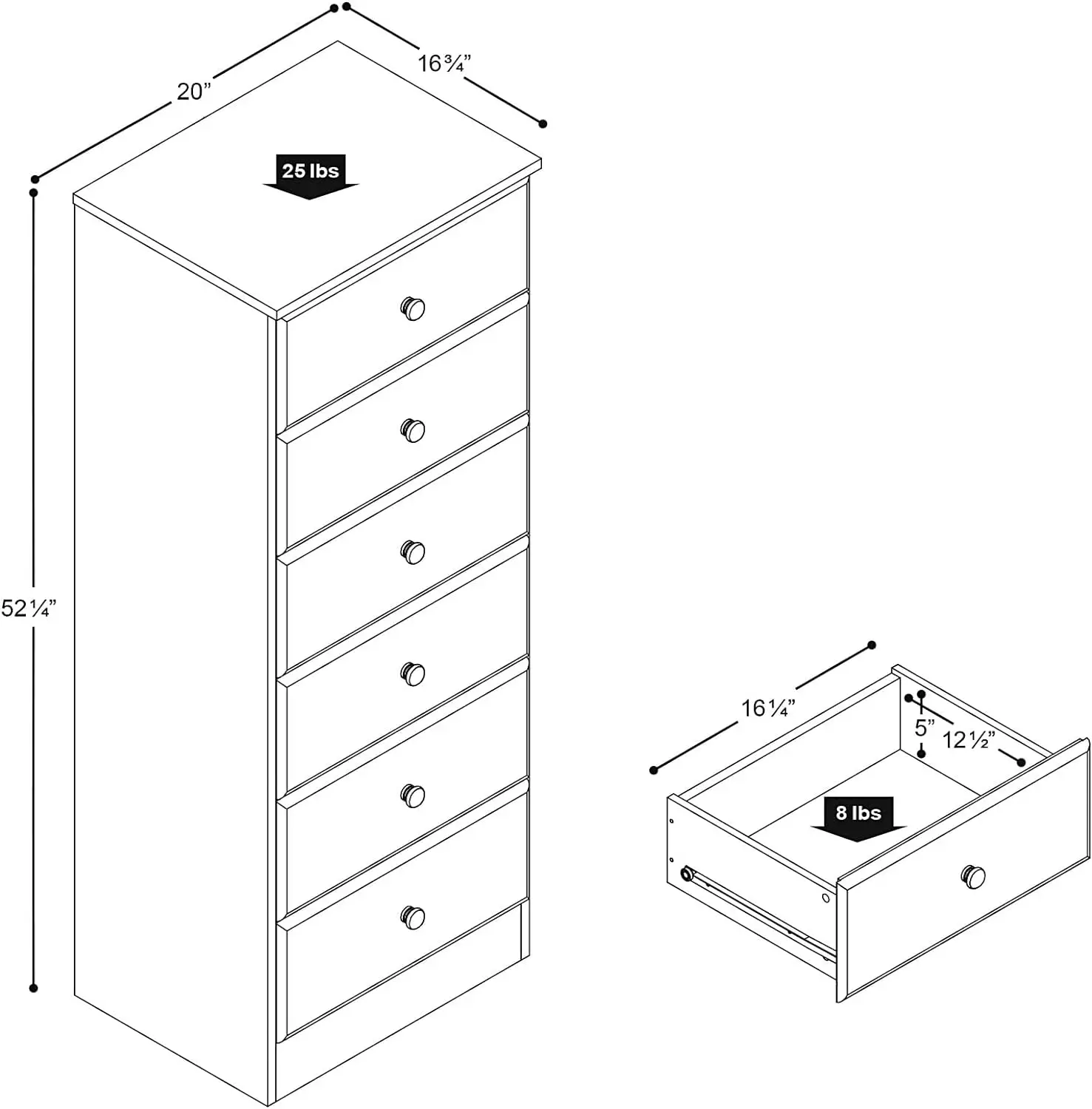 Tall White Dresser: 16