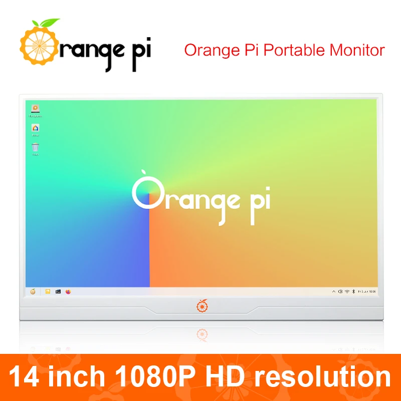 Orange Pi 14 Inch Portable Monitor, 1080P HD Resolution Dual Speakers Multi-functional Interface IPS LED Backlight Display Panel