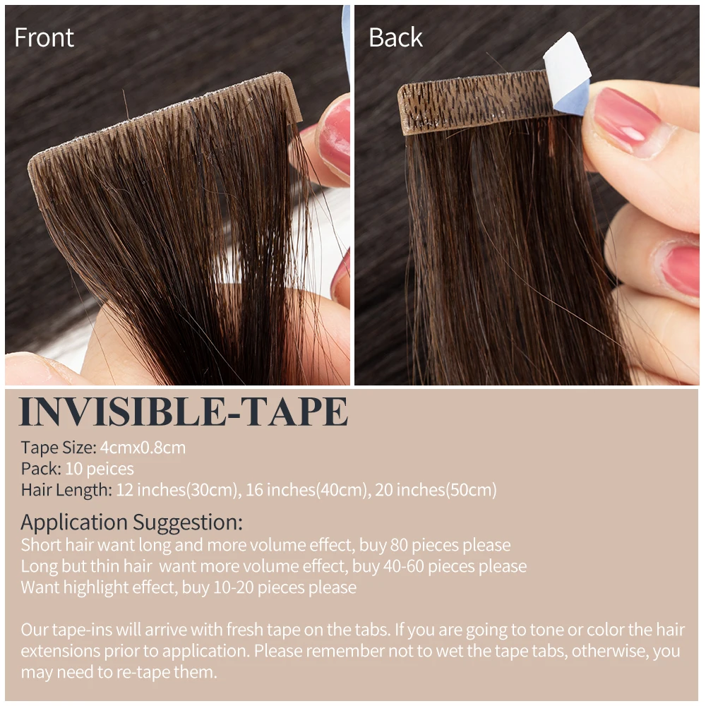Invisible Tape in Extensions Human Hair For Salon PU Skin Weft Human Hair Extensions Injection Tape in Hair Extensions 10pc/pack
